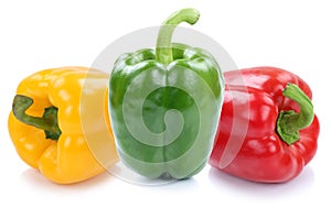 Bell pepper peppers paprika paprikas colorful vegetable isolated