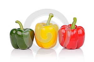 Bell peppers or capsicum isolated on white background