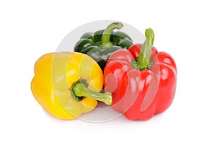 Bell peppers or capsicum isolated on white background