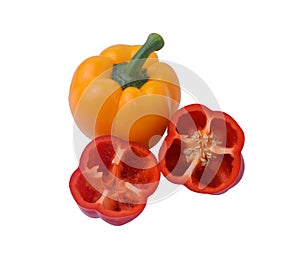 Bell peppers, white background