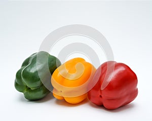 Bell peppers on white background