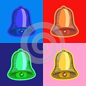 Bell Pop Art Style Andy Warhol style Vector