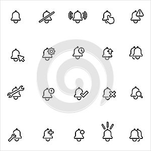 Bell related icon set outline style