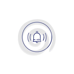 Bell ringing, alarm system, vector stroke icon