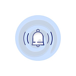 Bell ringing, alarm system, vector stroke icon