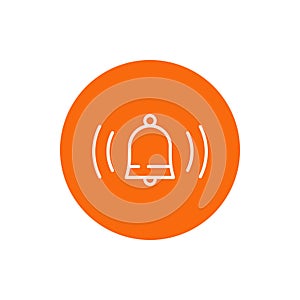 Bell ringing, alarm system, vector stroke icon