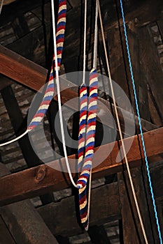 Bell ringing ropes.