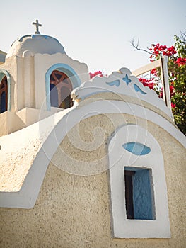 A bell on the rooftop of a church at Oia, Santorini, Greek Islands