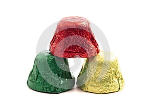 Bell Shaped Chocolate Candy on White Background