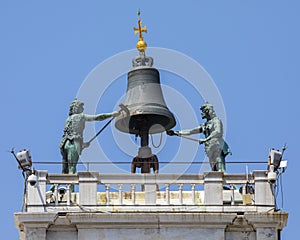 Bell of St. Marks Clock Tower in Venice photo