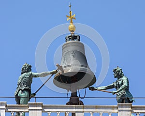 Bell of St. Marks Clock Tower in Venice photo