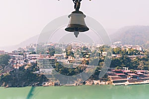 Bell in Tera Manzil Temple. Rishikesh photo