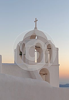 Bell tower of Agios Minas church in Fira