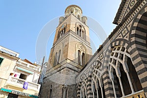 Bell tower of Amalfi Cathedral dedicated to the Apostle Saint An