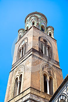 The bell tower of Amalfi Cathedral, Italy.