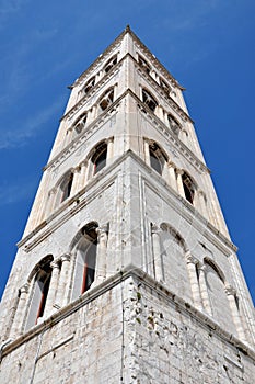Bell tower of the Anastasia cathedral in Zadar, Croatia