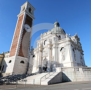 Bell tower and the Basilica of Berico Mount in Vicenza City in I photo