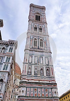 Bell Tower for the Basilica di Santa Maria del Fiore and Giotto's Campanile - Florence, Italy