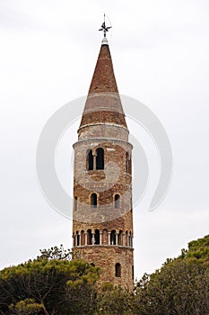 Bell tower of the Caorle Cathedral - Venice Italy