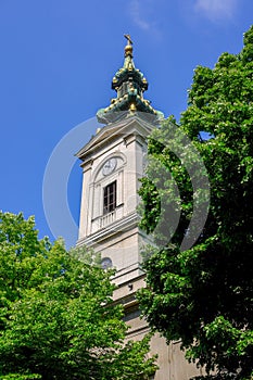 Bell tower of the Cathedral Church of St. Michael in Belgrade, Serbia