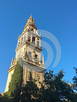 Bell tower of the Cathedral Great Mosque of Cordoba, Andalusia Spain