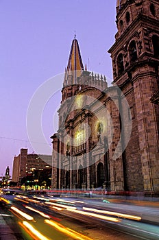 Bell-tower of Cathedral- Guadalajara, Mexico photo