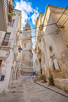 Bell tower of Cathedral Maria Santissima della Madia in Monopoli, Italy