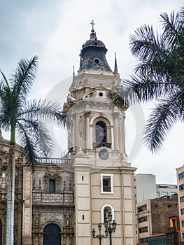 Bell tower for the Cathedral in the Plaza de Armas photo