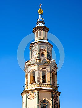 Bell tower of Cathedral of Saints Peter and Paul, Kazan, Tatarstan, Russia