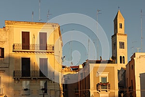 Bell tower Cathedral of San Sabino .Bari. Apulia or Puglia. Italy