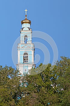Bell tower of the Church of the Assumption in Yekaterinburg
