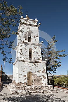 Bell Tower of the Church Campanario de San Lucas at Toconao Village Main Square - Toconao, Atacama Desert, Chile photo