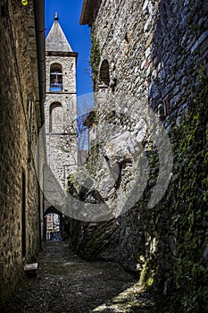 Bell tower of the Church of Equi Terme