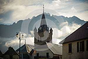 Bell tower of the church of gresse en vercors