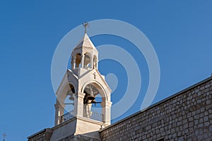 The bell tower of the Church of the Nativity. Bethlehem