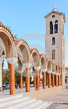 Bell tower of the church of Saint Nektarios. Faliraki. Rhodes