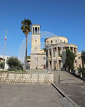 Bell tower and Church of Saint thomas in Aquino City