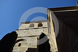 Bell tower of a church in Salamanca, Spain.