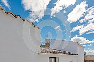 Bell tower of the Church of Santa Maria in Falces, Navarra, Spain photo