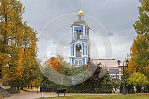 Bell tower of Church in Tsaritsyno park, Moscow, Russia