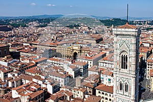 Bell Tower and Cityscape in Florence Italy