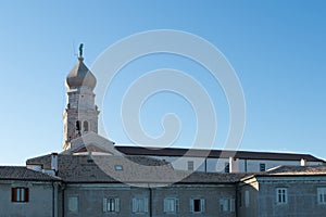 Bell tower in coastal town Krk, Croatia