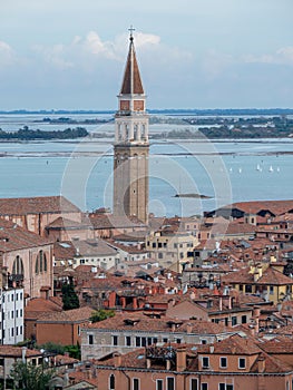 Bell tower of the Convento Reverendi Padri Francescani monastery, Venice, Italy
