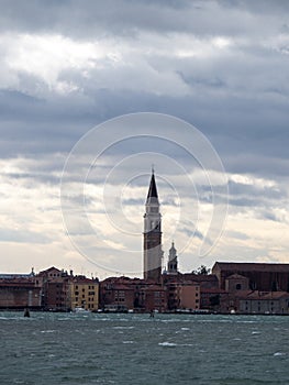 Bell tower of the Convento Reverendi Padri Francescani monastery, Venice, Italy