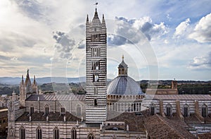 Bell tower and Dome of the Cathedral of Siena, Tuscany, Italy