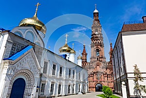 The bell tower of the Epiphany church in Kazan, Tatarstan, Russia