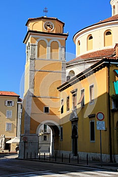Bell tower with gate of Baroque Vitus cathedral Rijeka Croatia