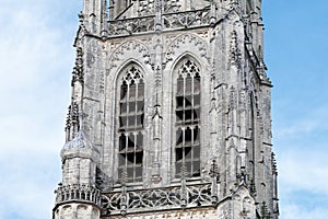 bell tower of the gothic church in Breda