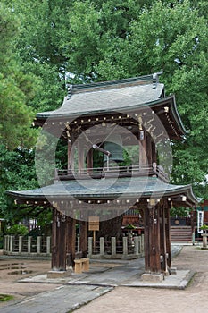 Bell tower at Hikakokubun-ji Buddhist Temple.