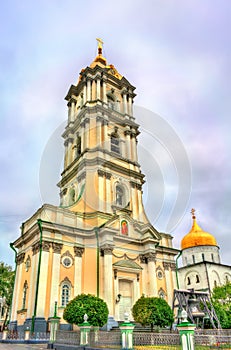 Bell tower of Holy Dormition Pochayiv Lavra in Ternopil Oblast, Ukraine photo